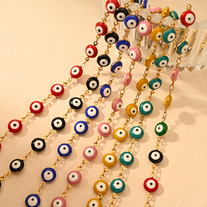 Wholesale Hot selling classic retro style stainless steel devil's eye bracelet 8mm oil drop