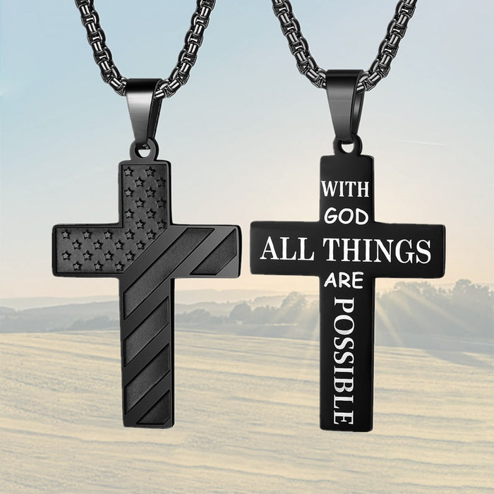Wholesale Cross necklace stainless steel chain pendant