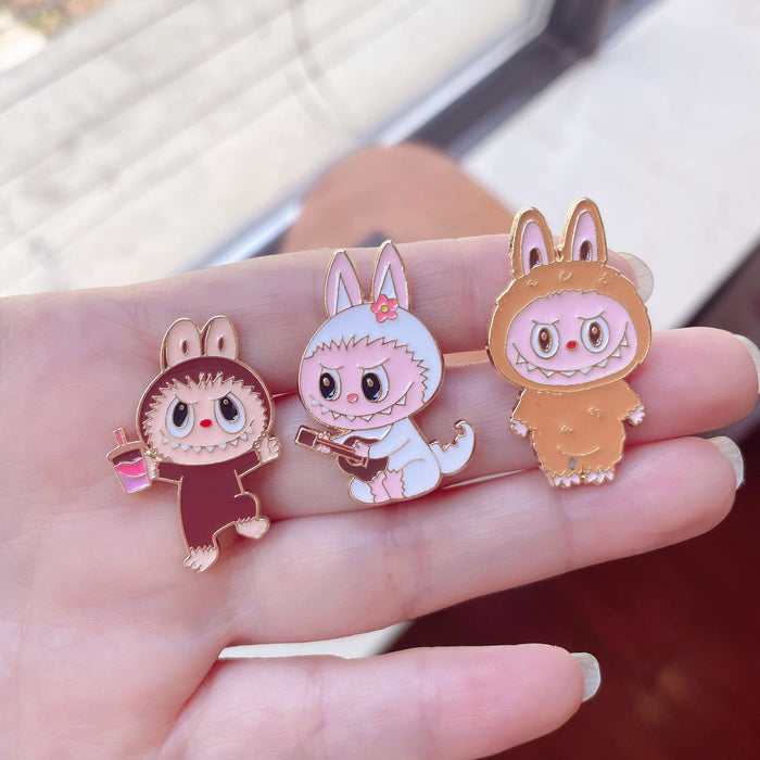 Wholesale Cartoon brooch cute rabbit metal badge student bag clothes creative accessories