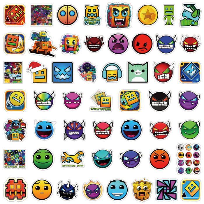 Wholesale 50PCS Geometric Sprint Motorcycle Guitar Luggage Waterproof Stickers