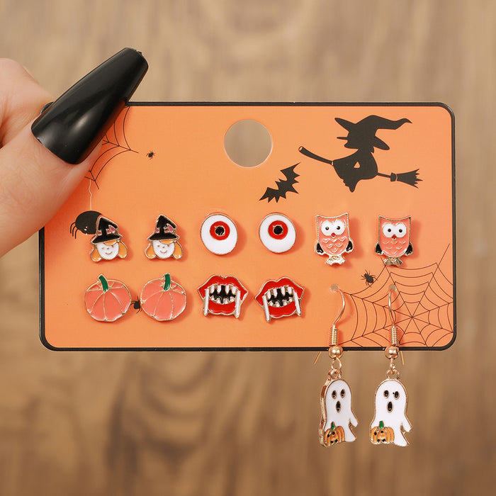 Wholesale  Earring Set Pumpkin Skull  Design Alloy Party Wear Jewelry Accessory