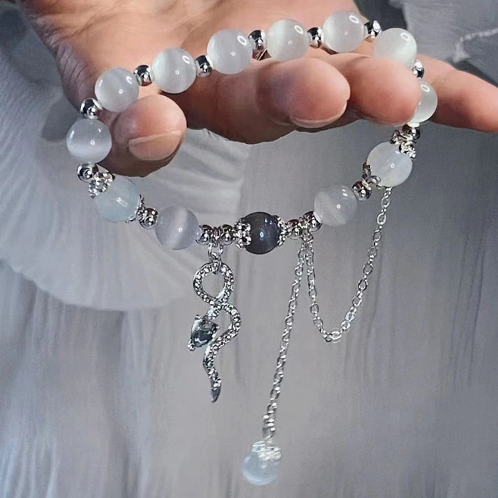 Wholesale Spirit snake butterfly tail bracelet butterfly hand niche high-end glass design bracelet chain