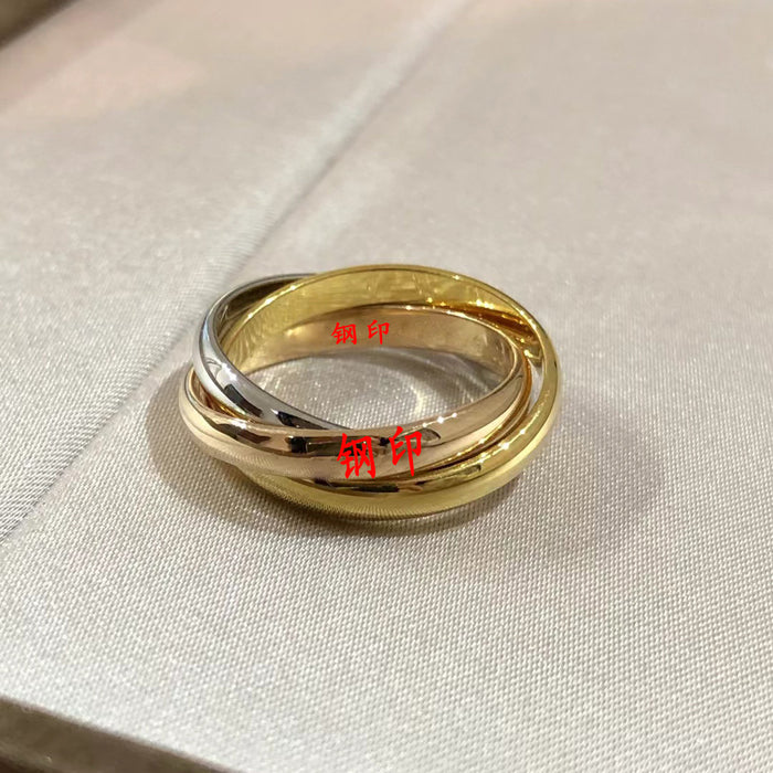 Wholesale Three-color three-ring ring, glossy index finger ring, exquisite hand jewelry