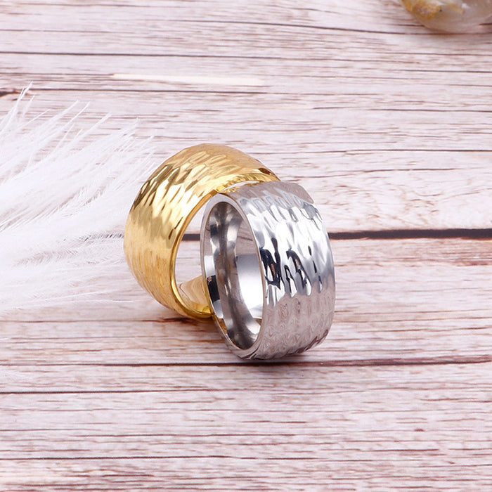 Wholesale Simple Stainless Steel Irregular Pattern Ring