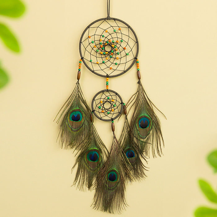 Wholesale Peacock Feather Dream Catcher Hanging Decoration Home Decor Gift Accessory MOQ≥2