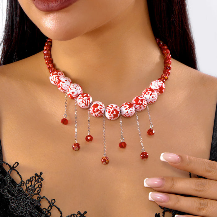 Wholesale Halloween Party Accessories Necklace Pumpkin Ghost Face Pendant Necklace