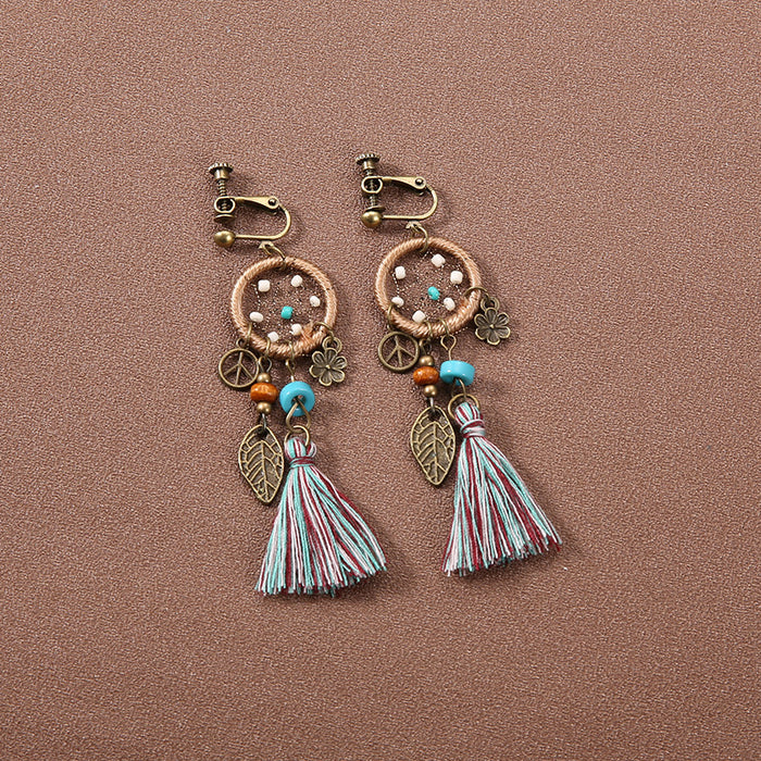 Wholesale Alloy Bohemian Retro Ethnic Style Su Long Earrings JDC-ES-Gumi003