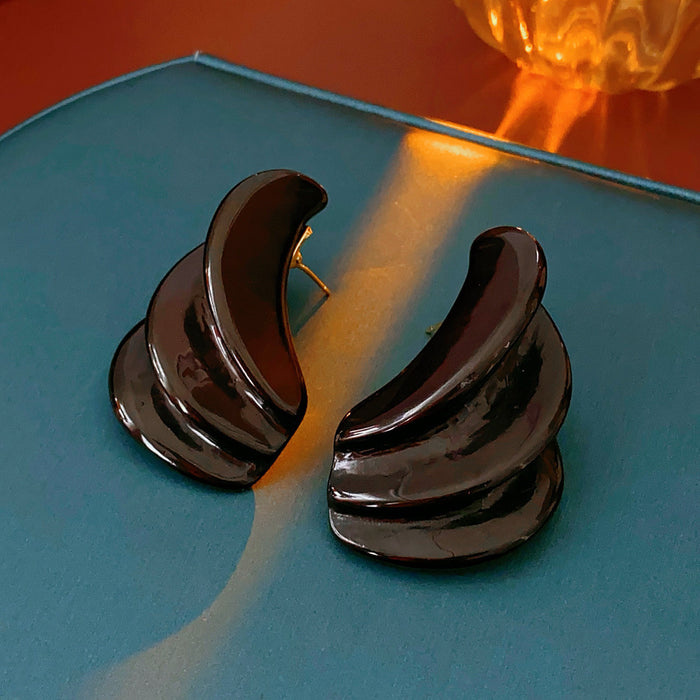 Wholesale Silver Acrylic Square Geometric Earrings High Sense Niche Personality Simple Earrings