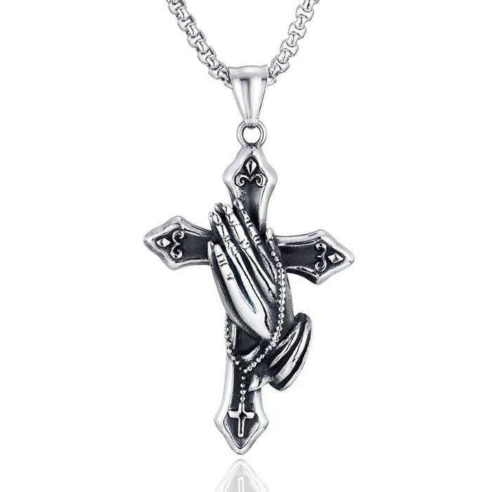 Wholesale Personalized cross necklace, niche design, retro and versatile hip-hop pendant accessory