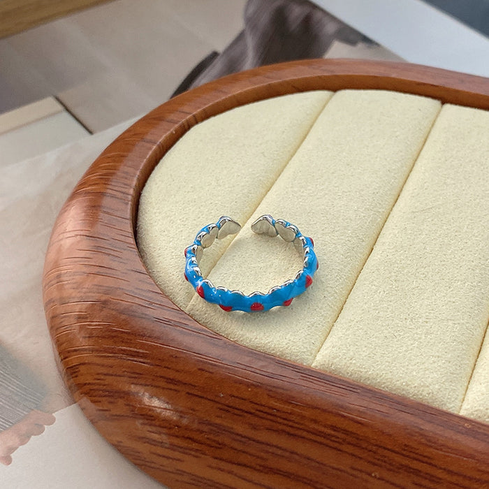 Wholesale Drip glazed star ring, niche design, index finger ring, fashionable and personalized ring