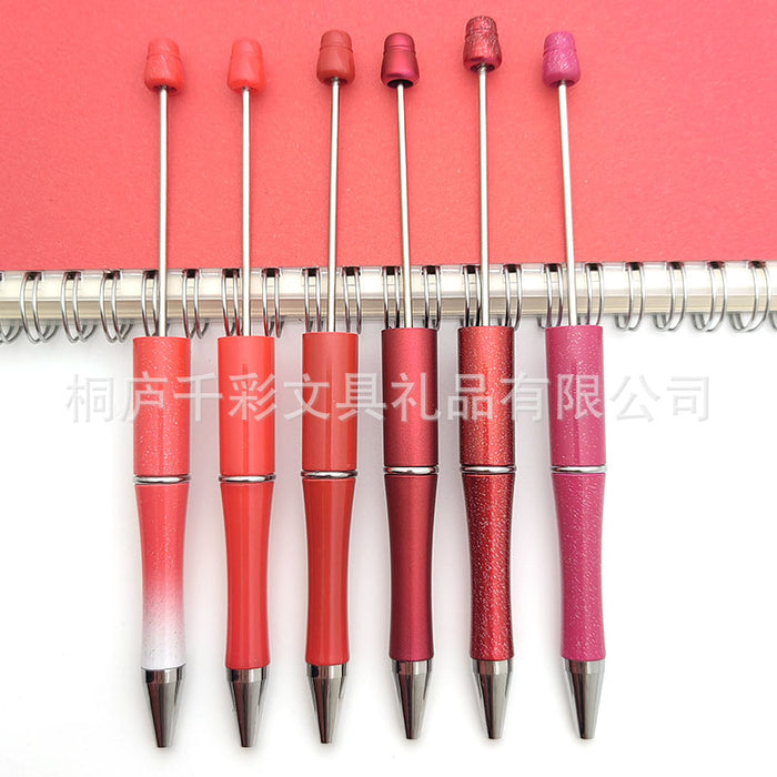 Wholesale Six-pack Plastic Beaded Ballpoint Pen JDC-PN-GanCai006