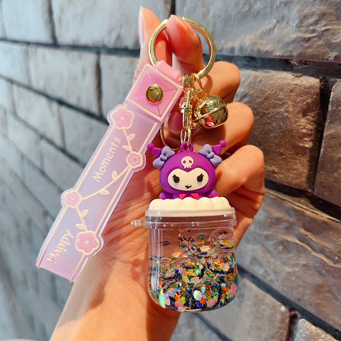 Wholesale Acrylic Cartoon Oil Quicksand Keychain JDC-KC-RunX010