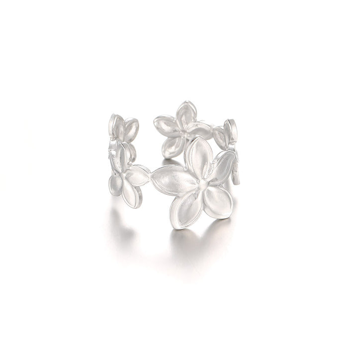 Wholesale Retro Geometric Irregular Textured Stainless Steel Ring