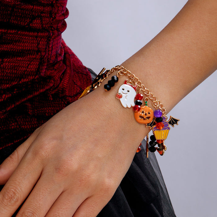 Wholesale Bracelet with Pumpkin Ghost Crystal Charms Party Jewelry Accessory