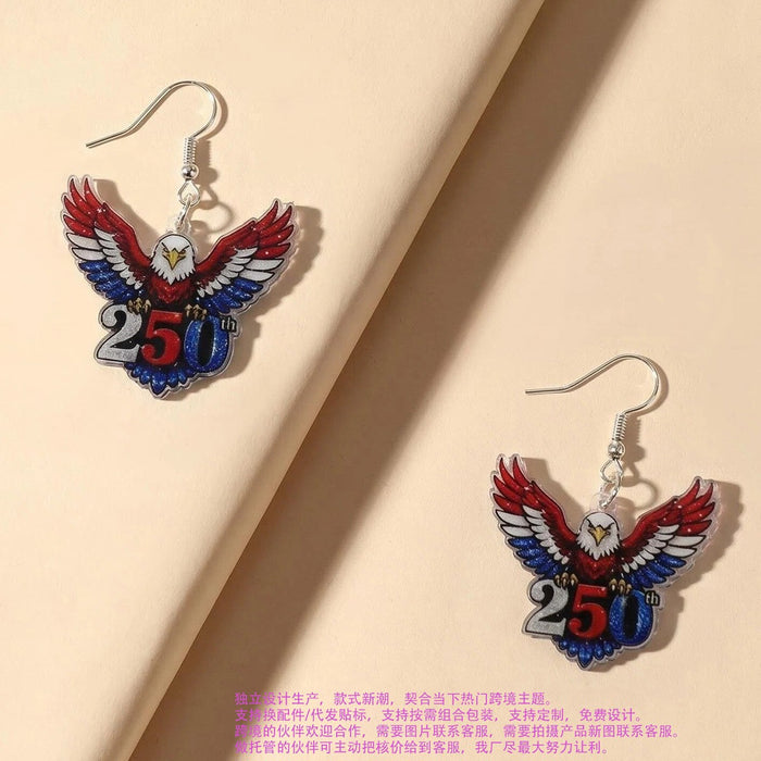 Wholesale Acrylic Eagle Earrings  Anniversary US Independence Day Jewelry Accessory MOQ≥2