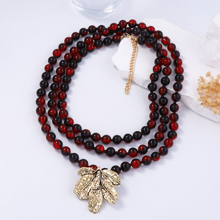 Wholesale Bohemian fashion alloy flower pendant multi-layer women's necklace