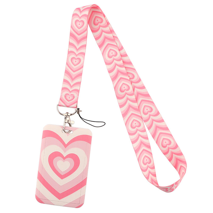 Wholesale Heart-shaped phone strap and hard case card holder Lanyard Keychain