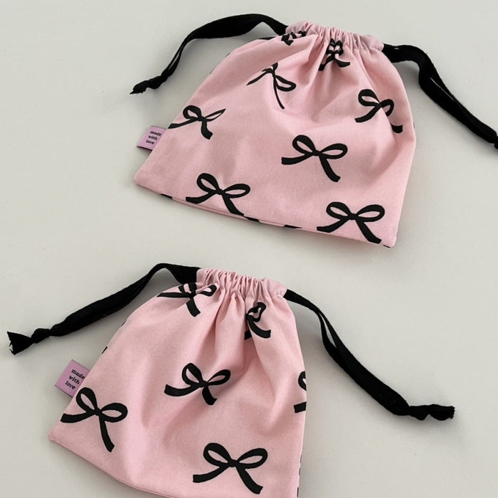 Wholesale Mini Drawstring Bag Bow Bundle Pocket Small Cloth Bag Jewelry
