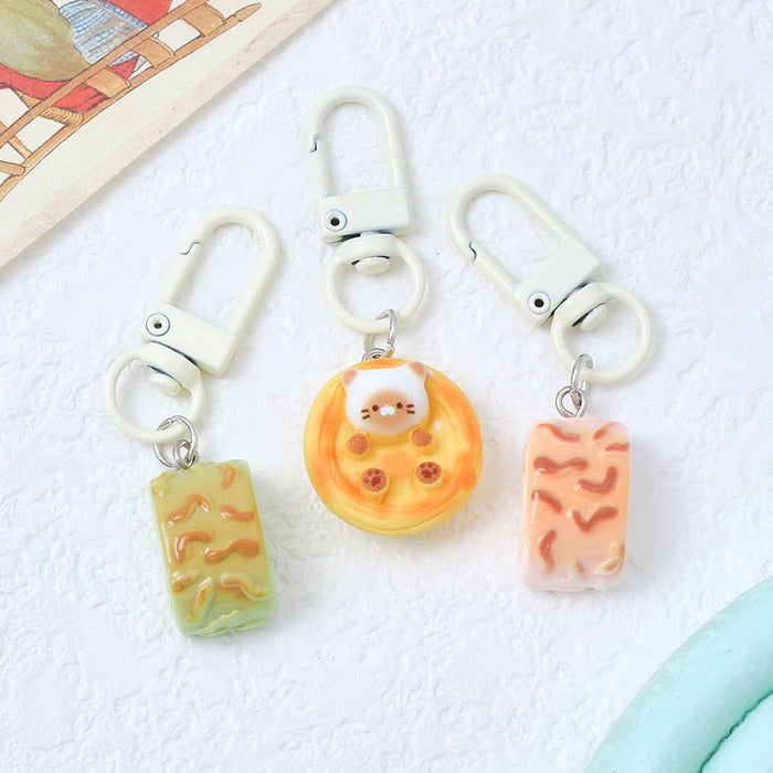 Wholesale  Cute kitten keychain cartoon animal small pendant fun bag key pendant girlfriends