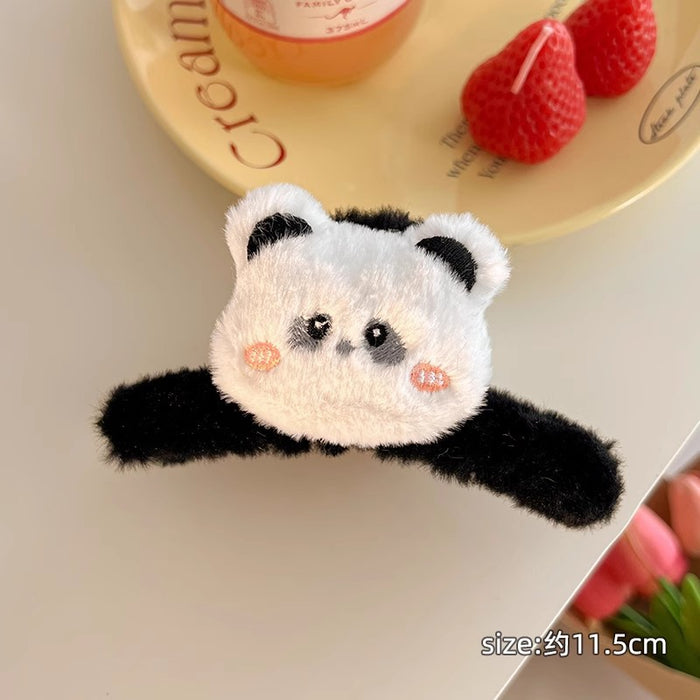 Wholesale  Cartoon Bear Plush Grab Clip Women's Back of Head Hair Clip Large Shark Clip Hair Volume Multi-Hair Clip Headwear