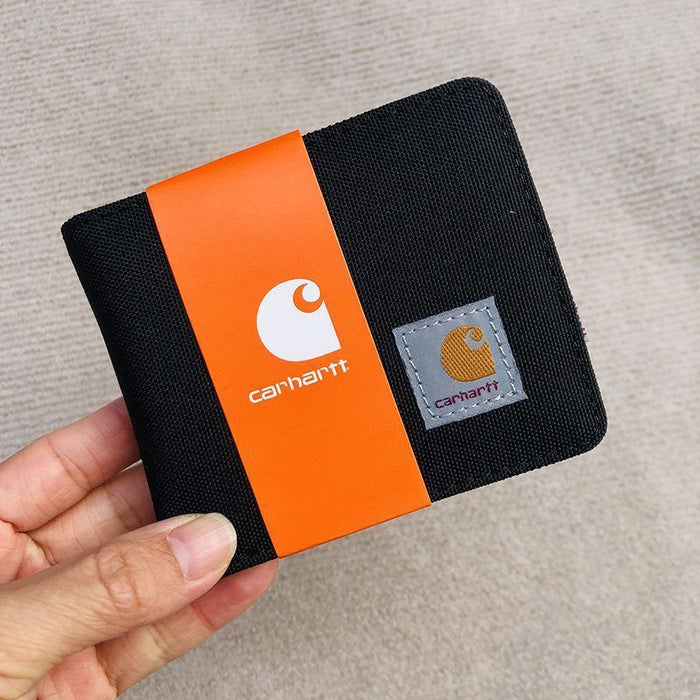 Wholesale wallet card holder coin purse two fold short canvas