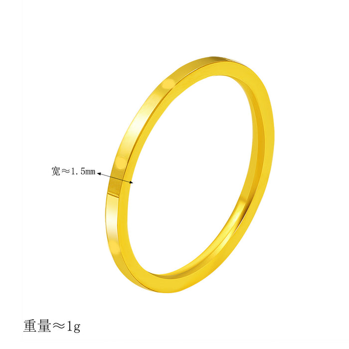 Wholesale New minimalist plain ring titanium steel ring for men and women, niche design, gold-plated minimalist versatile ring