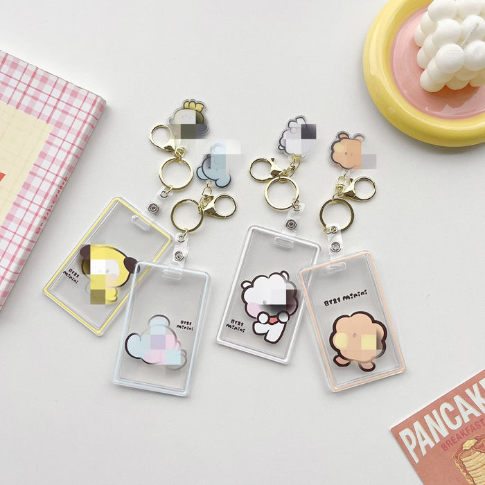 Wholesale Acrylic Cartoon Transparent Card Holder Keychain JDC-KC-ZhangX005