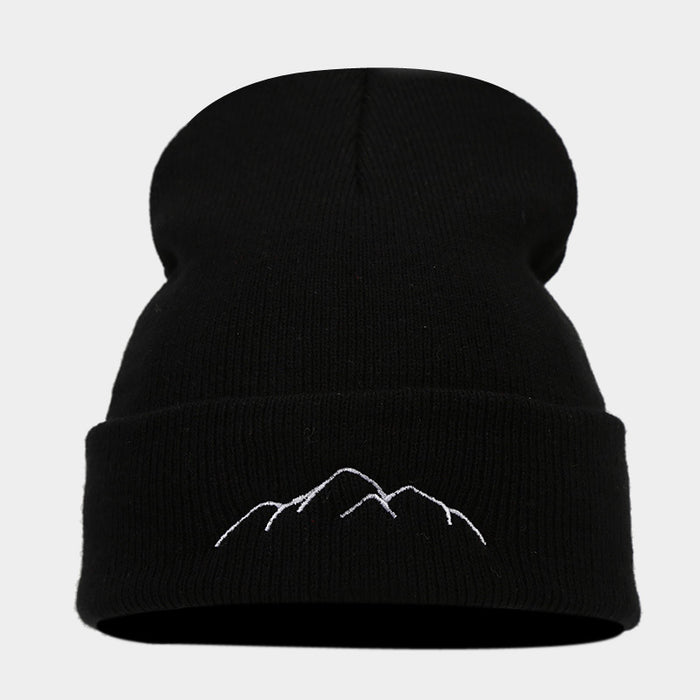 Wholesale Mountain Embroidery Acrylic Warm Knitted Hat JDC-FH-LvYi051