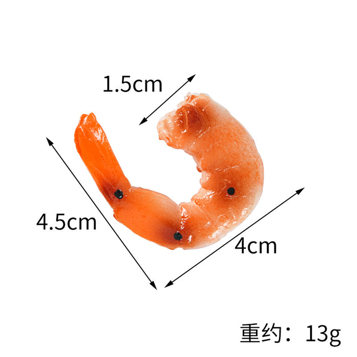 Wholesale PVC Simulated Shrimp Keychain Pendant Food Home Decor Prop MOQ≥5