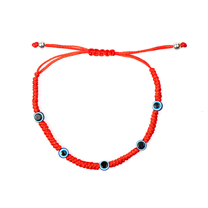 Wholesale Braided Red Rope Evil Eye Bracelet 7 Knots Evil Hamsa Palm Eye Pendant Hand Jewelry JDC-BT-NHong006