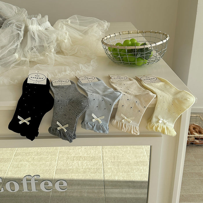 Wholesale Bow shaped boneless socks, new mid length socks