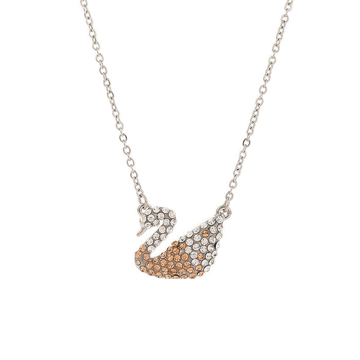 Wholesale Diamond-encrusted swan necklaces come in a variety of colors
