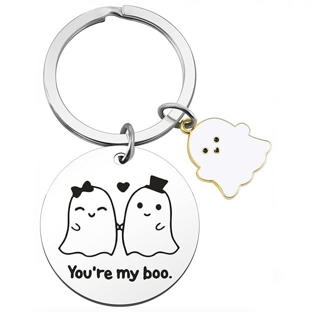 Wholesale Trendy  Boo Keychain for Couples Stainless Steel Bag Charm Gift MOQ：2