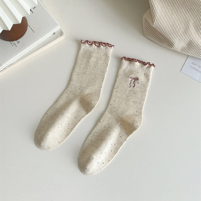 Wholesale Butterfly knot socks, children, tube socks, pile socks