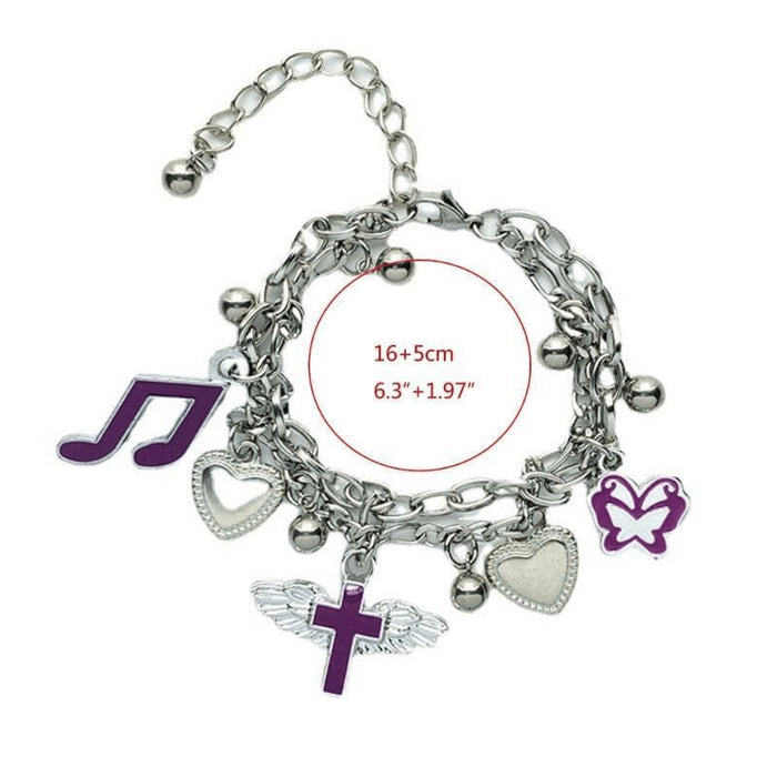 Wholesale Millennial Hottie Y2K Note Butterfly Love Cross Titanium Steel Rock Harajuku Style Bracelet JDC-BT-jinmiao002