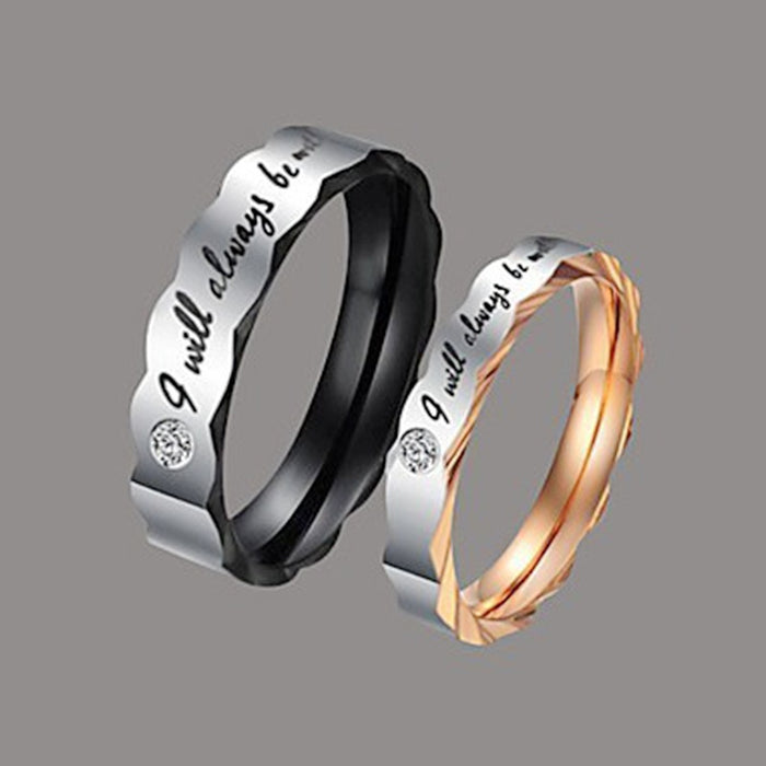 Wholesale Popular temperament, diamond studded titanium steel couple ring, fashionable, light luxury diamond ring, niche pair ring, hand accessory