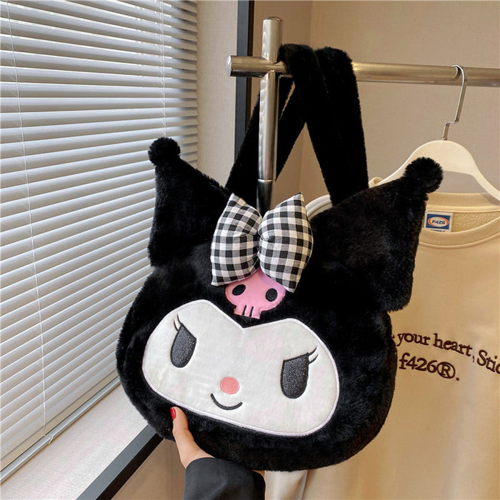 Wholesale Cute Cartoon Doll Large Capacity Single Shoulder Student Book Bag Plush Handbag Women's Bag