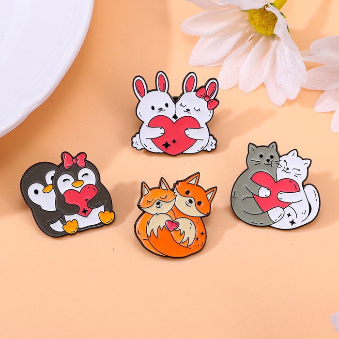 Wholesale Original couple animal  cartoon cute brooch