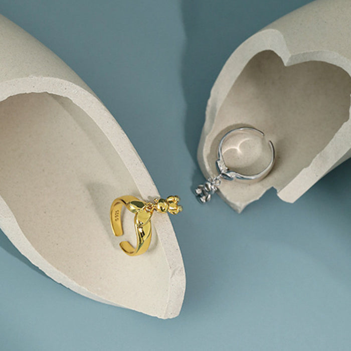Wholesale Sweet Heart Bear Ring Opening