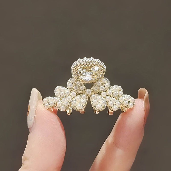 Wholesale Pearl small size shark clip gold-plated head clip female top clip headdress