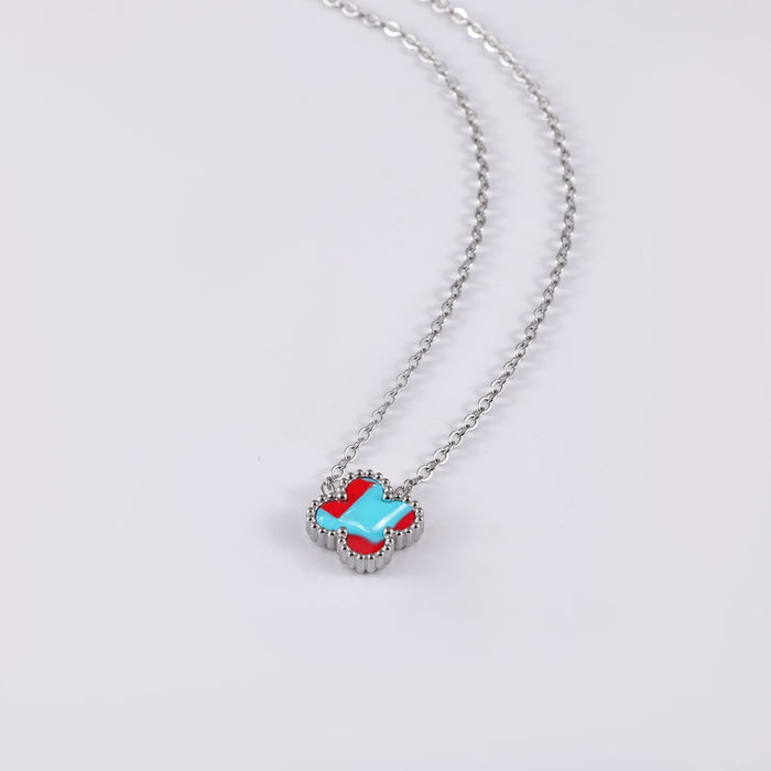 Wholesale Stainless Steel Four-Leaf Clover Collarbone Necklace