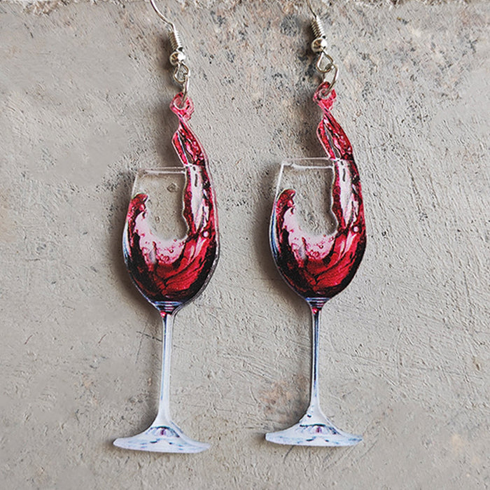 Wholesale 2pcs Transparent Acrylic Beer Red Wine Whiskey Earrings JDC-ES-HeYi111