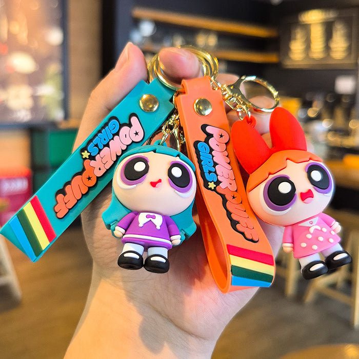 Wholesale Trendy Silicone Little Policewoman Keychain Pendant Car Key Accessory Gift