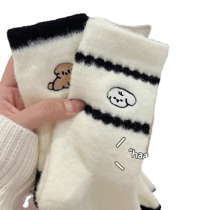 Wholesale Socks with warmth and thick fleece, mid tube socks