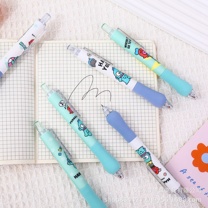 Wholesale 6pcs Multi-series cartoon soft sheath press gel pen high color value student brush pen ST quick-drying carbon black pen