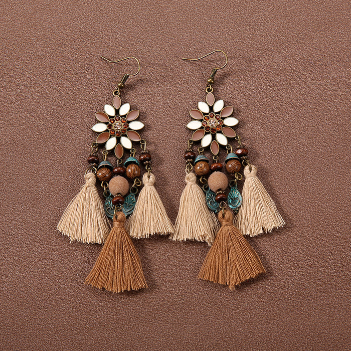 Wholesale Alloy Bohemian Ethnic Style Su Long Earrings JDC-ES-Gumi011