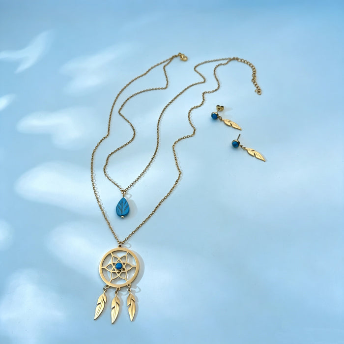 Wholesale Dream Catcher Necklace and Earring Set Fashion Accessory Gift