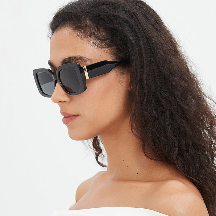 Wholesale Box retro sun personality gradient color high-end sunglasses large frame trendy street photography glasses