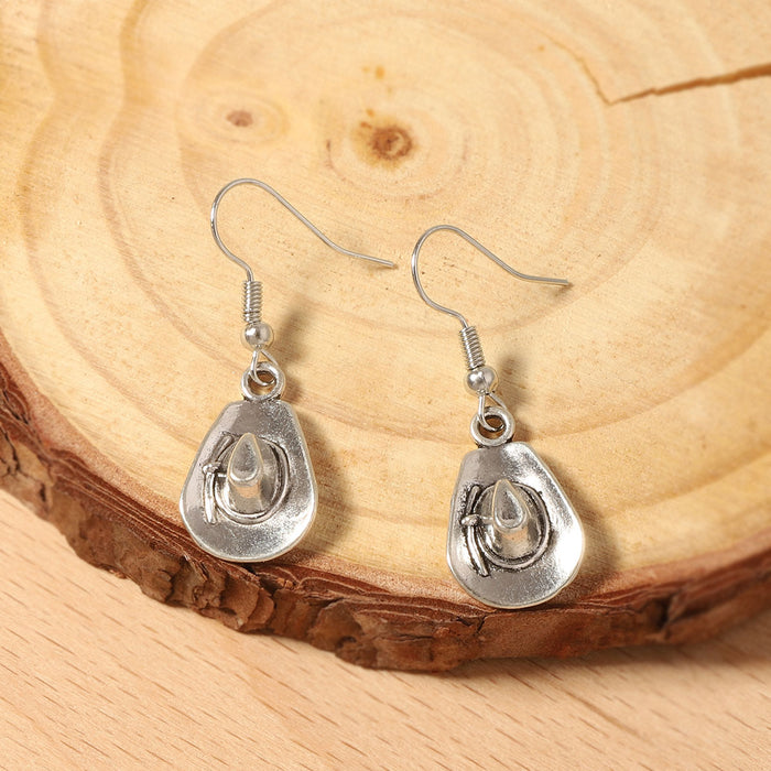 Wholesale Western Cowboy Geometric Pendant Ear Hook Earrings Creative Jewelry