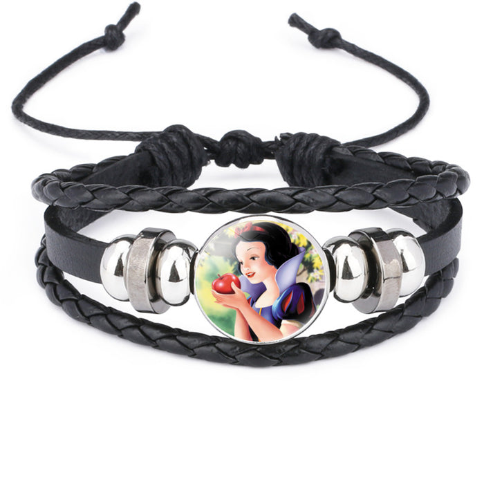 Wholesale Children's Cartoon Time Gemstone Multi-layered Cowhide Bracelet JDC-BT-DM006